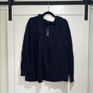 James Perse Navy Hooded Cardigan